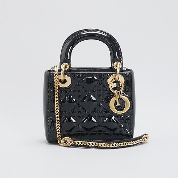 Dior Patent Leather Mini Lady Dior Tote Bag 17cm BGP185984