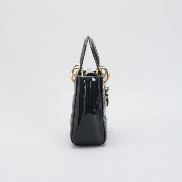 Dior Patent Leather Mini Lady Dior Tote Bag 17cm BGP185984