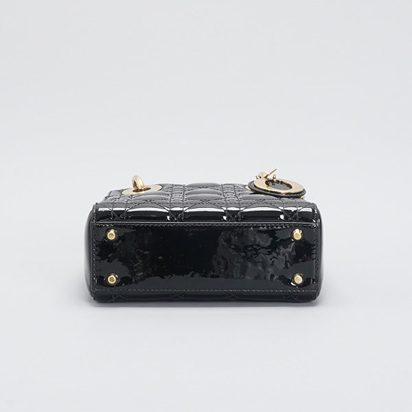 Dior Patent Leather Mini Lady Dior Tote Bag 17cm BGP185984