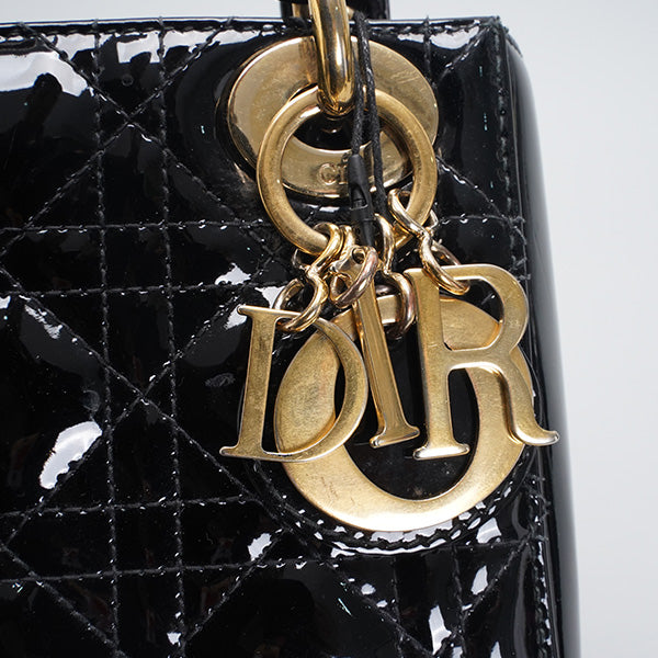 Dior Patent Leather Mini Lady Dior Tote Bag 17cm BGP185984