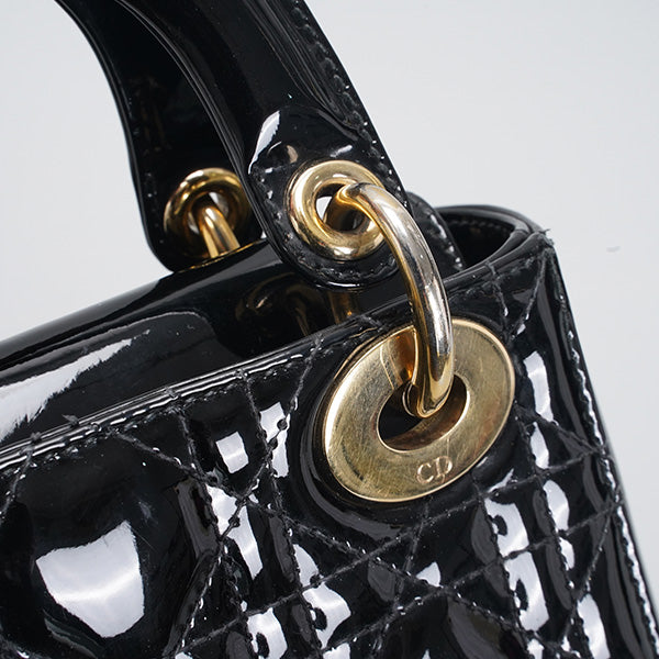Dior Patent Leather Mini Lady Dior Tote Bag 17cm BGP185984