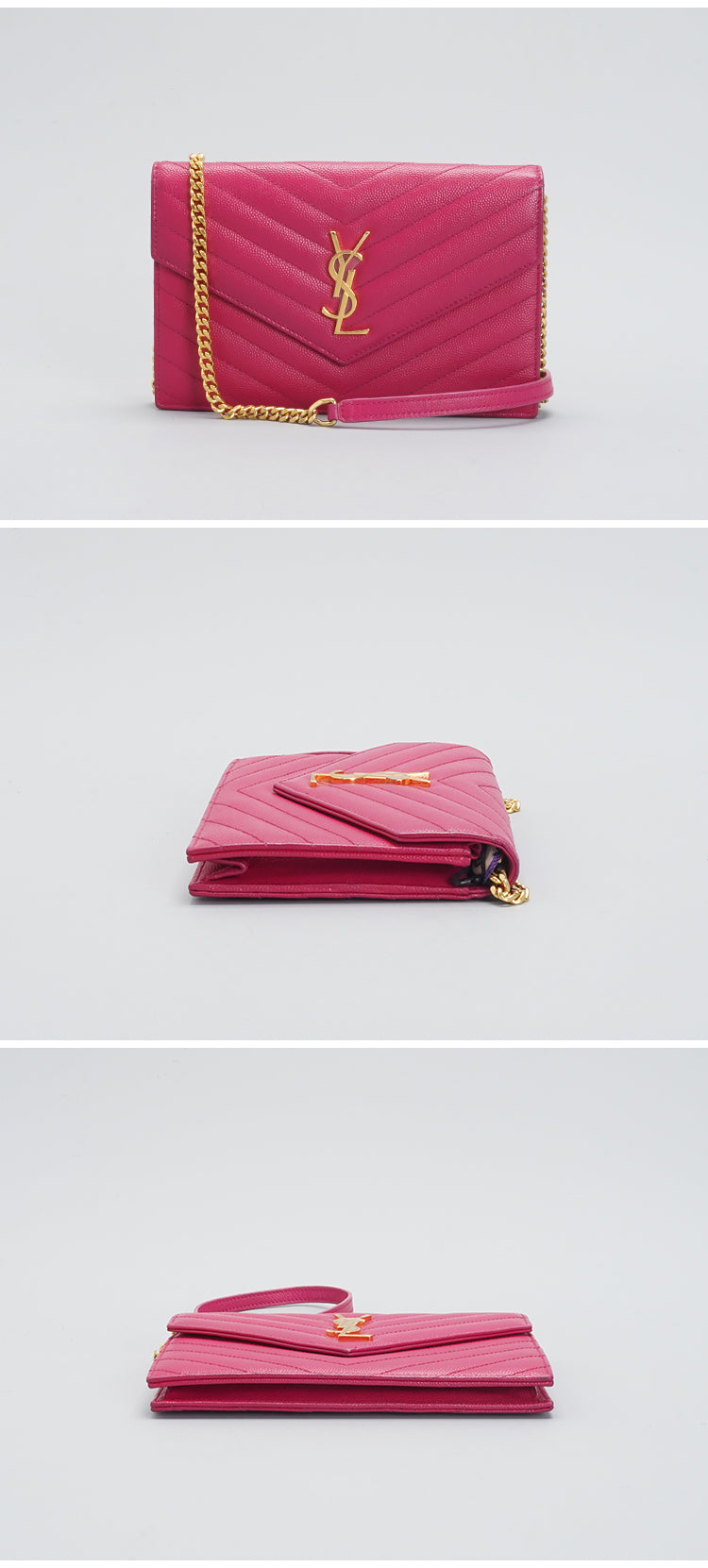 Yves Saint Laurent  cassandre  Matelassé Chevron  Envelope Chain Wallet 19cm BGP185452