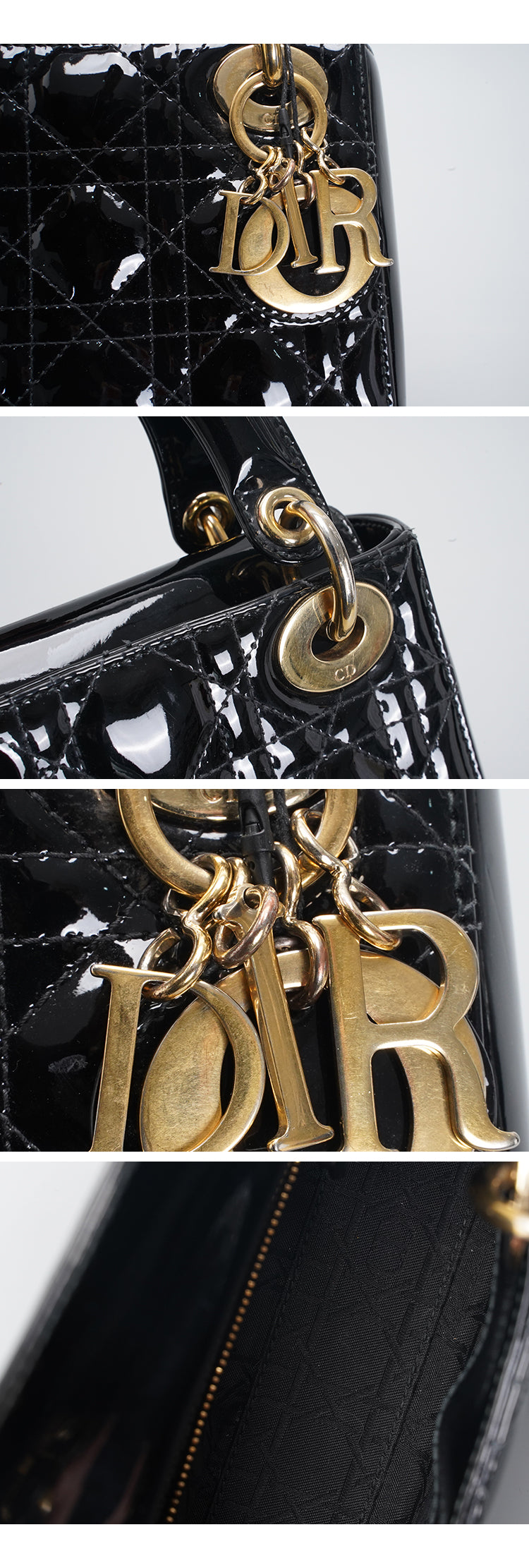 Dior Patent Leather Mini Lady Dior Tote Bag 17cm BGP185984
