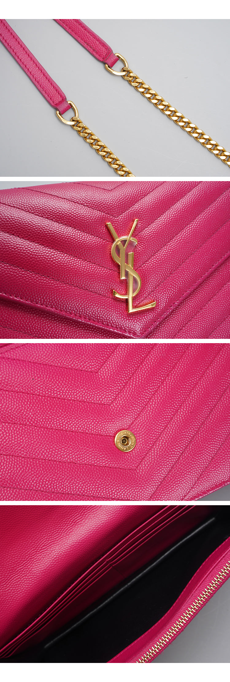 Yves Saint Laurent  cassandre  Matelassé Chevron  Envelope Chain Wallet 19cm BGP185452