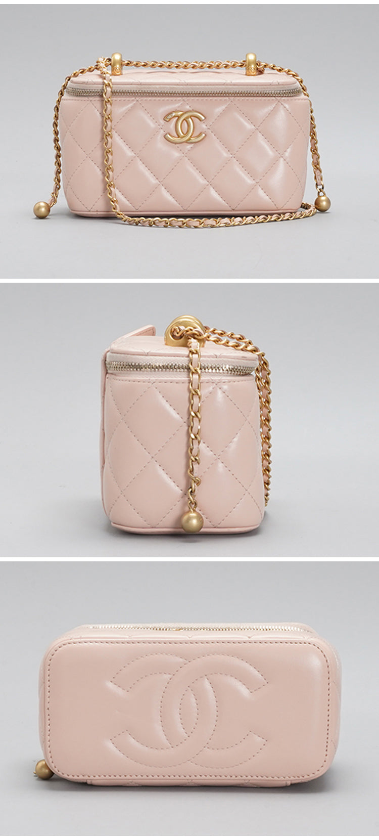 Chanel Vanity Case Light Pink Caviar shoulder bag BGT128320