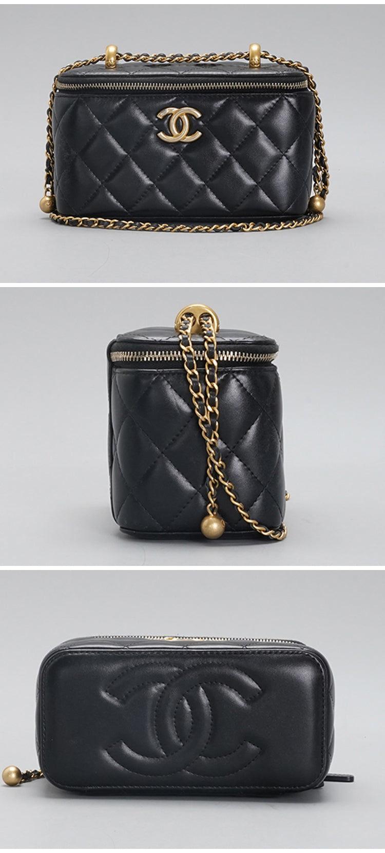 CHANEL  Golden Ball Makeup Box black shoulder bag BGT128315