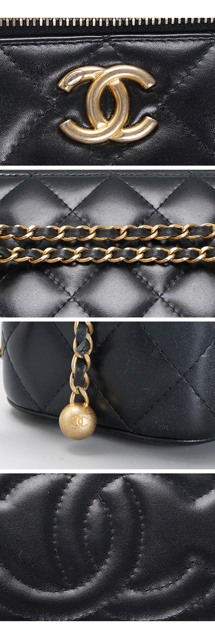 CHANEL  Golden Ball Makeup Box black shoulder bag BGT128315