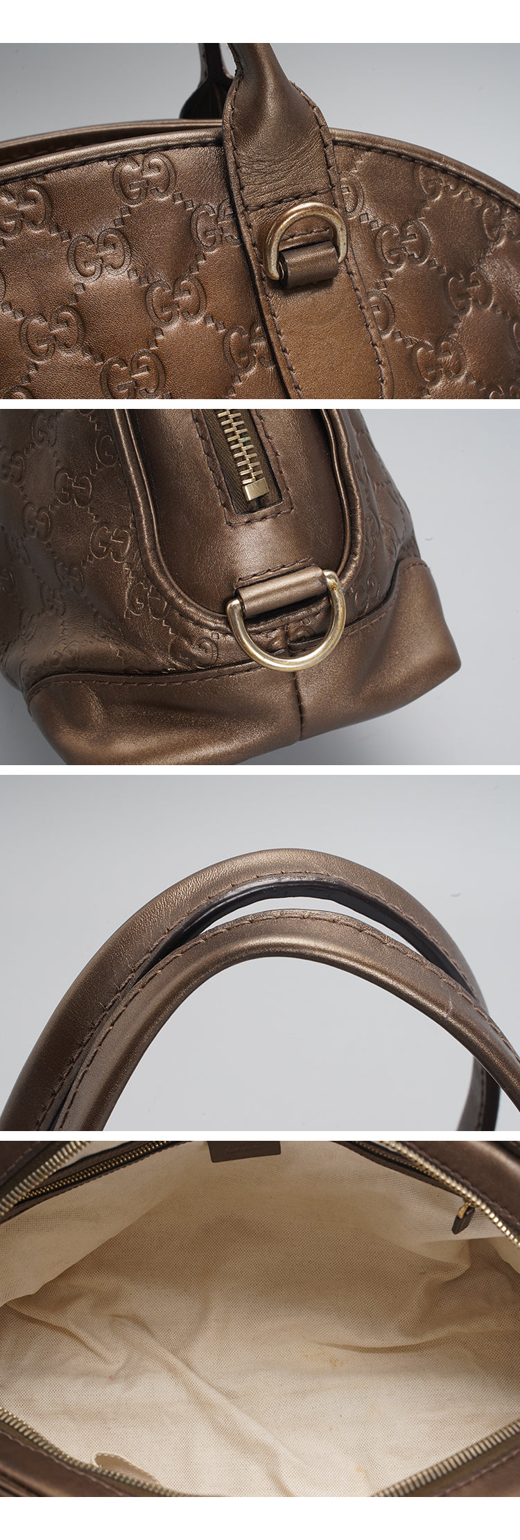 Gucci Bronze Guccissima Leather Bowling Bag BGP199144